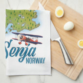 センヤ ノルウェー 島の地図 キッチンタオル (四つ折り)