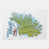 センヤ ノルウェー 島の地図 キッチンタオル (横)