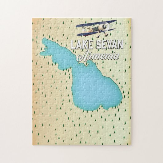 セヴァン・アルメニア湖の地図 ジグソーパズル (縦)