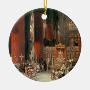 セヴィルのカテドラル1833年の行列(canvの油 セラミックオーナメント
