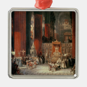 セヴィルのカテドラル1833年の行列(canvの油 メタルオーナメント