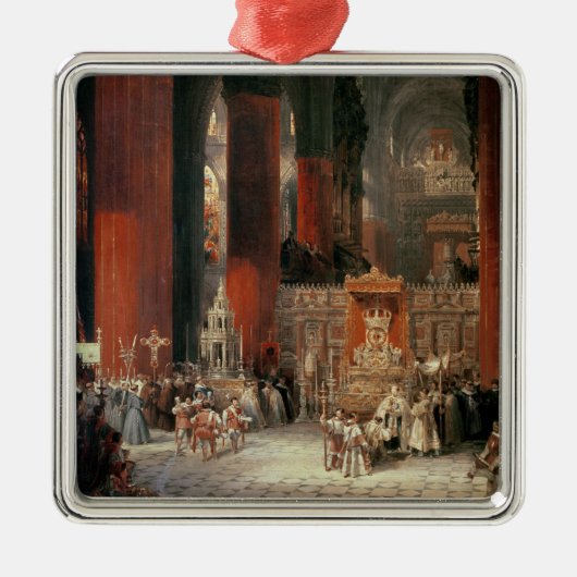 セヴィルのカテドラル1833年の行列(canvの油 メタルオーナメント (正面)