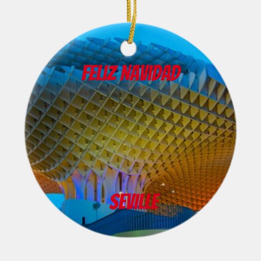 セヴィルスペイン風光明媚オーナメント セラミックオーナメント (正面)