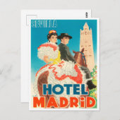 セヴィルホテルマドリードヴィンテージトラベル ポストカード (正面/裏面)