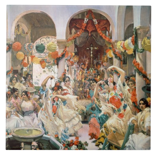 セヴィル(キャンバスの油) タイル (正面)