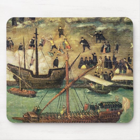 セヴィル、c.1590の港 マウスパッド (正面)