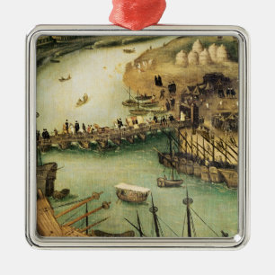 セヴィル、c.1590の港 メタルオーナメント