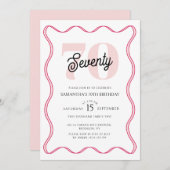 セヴェントレトロ縁どワイ70誕生日 招待状 (正面/裏面)