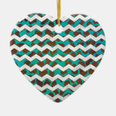 セヴロンダルマティアンブラウンとティール(緑がかった色) セラミックオーナメント (正面)