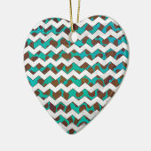 セヴロンダルマティアンブラウンとティール(緑がかった色) セラミックオーナメント (左)