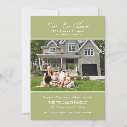 セーエレガントジグリーンOUR新しいホームフォトムービング 案内状 (正面)