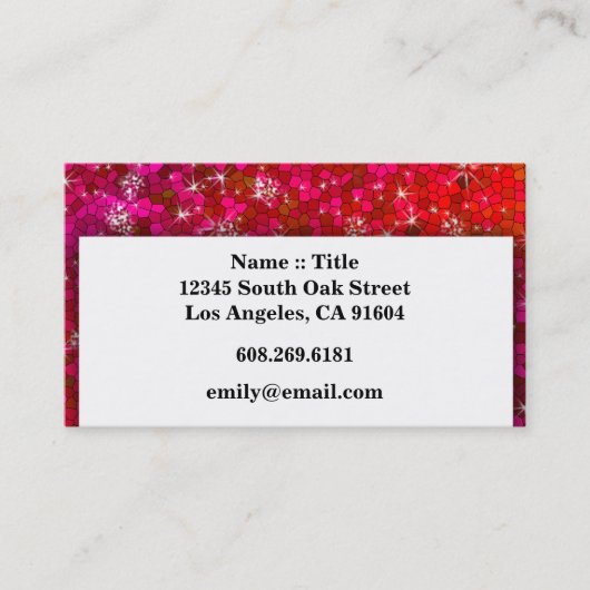 セーガーリーキンライン石グリッターきらきら光るプロフェッショナル 名刺 (正面)