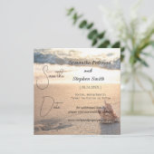 セーシェルの美しいビーチ、あなたの写真救 セーブザデート (スタンド正面)