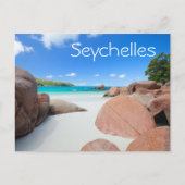 セーシェルの美しい岩の多い海岸 ポストカード (正面)
