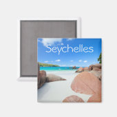 セーシェルの美しい岩の多い海岸 マグネット (正面/裏面)