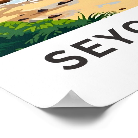 セーシェルアフリカ旅行プリント ポスター (角)