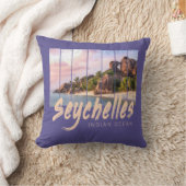 セーシェルインディアン海ヴィンテージサンセット土産 クッション (ブランケット)