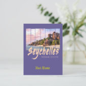 セーシェルインディアン海ヴィンテージサンセット土産 シーズンポストカード (スタンド正面)