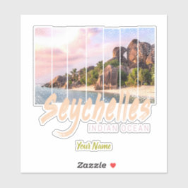 セーシェルインディアン海ヴィンテージサンセット土産 シール