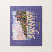 セーシェルインディアン海ヴィンテージサンセット土産 ジグソーパズル (縦)