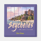 セーシェルインディアン海ヴィンテージサンセット土産 マグネット (正面)