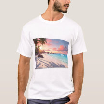 セーシェルビーチインスパイアード メンズTシャツ