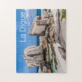 セーシェルラディグエアンセマロンビーチヴィンテージ ジグソーパズル (縦)