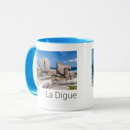 セーシェルラディグエアンセマロンビーチヴィンテージ マグカップ (正面左)