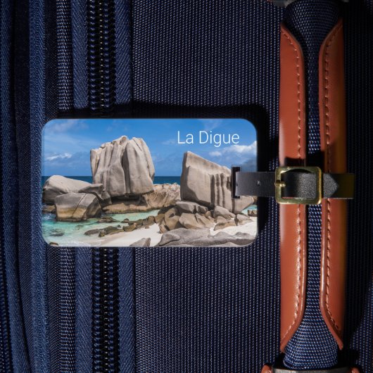 セーシェルラディグエアンセマロンビーチヴィンテージ ラゲッジタグ (正面インサイチュ4)