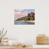 セーシェルラディグヴィンテージサンセットホリデーギフト ポスター (キッチン)