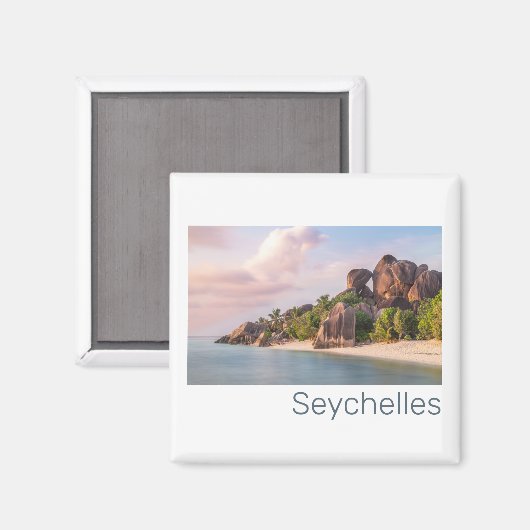 セーシェルラディグヴィンテージサンセットホリデーギフト マグネット (正面/裏面)