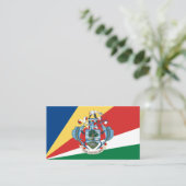 セーシェル国旗とコート・オブ・アームズ、セーシェル 名刺 (スタンド正面)