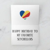 セーシェル国旗の愛国的誕生日 カード (内部)
