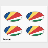 セーシェル国旗の楕円シール 楕円形シール (シート)