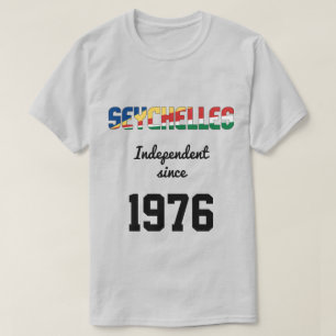 セーシェル国旗の独立性お祝い Tシャツ