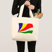 セーシェル国旗トートバッグ ラージトートバッグ (正面(商品))
