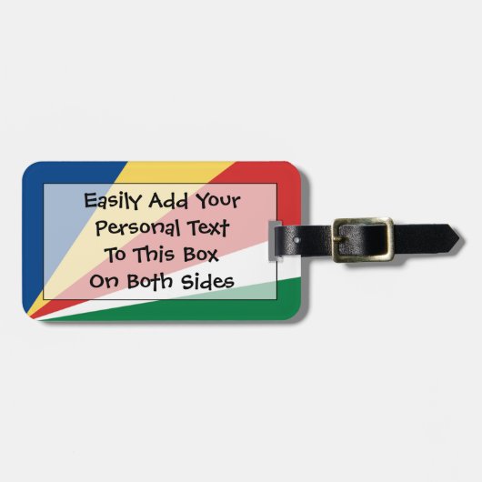 セーシェル国旗簡単ID個人 ラゲッジタグ (正面横)