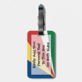 セーシェル国旗簡単ID個人 ラゲッジタグ (裏面縦)