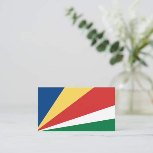 セーシェル国旗、セーシェル国旗 名刺 (スタンド正面)