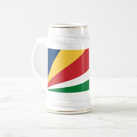 セーシェル国旗 ビールジョッキ (正面左)