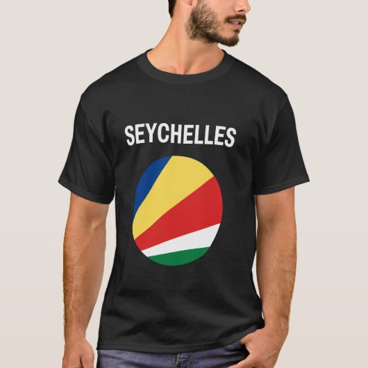 セーシェル国旗 モダン Tシャツ (正面)