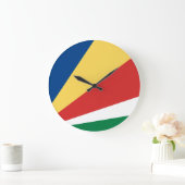 セーシェル国旗 ラージ壁時計 (ホーム)