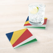 セーシェル色ガラスのコースター ガラスコースター (アングル)