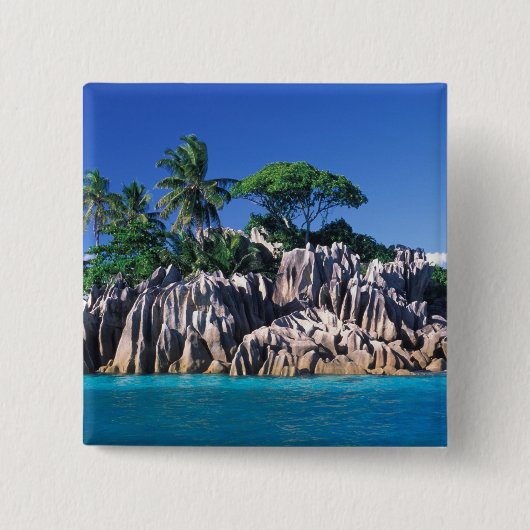 セーシェル。イロットサンピエール（プラスリン近く） 缶バッジ (正面)