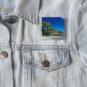 セーシェル、マヘ島、アンスロワイヤルビーチ。2 缶バッジ (インサイチュ)