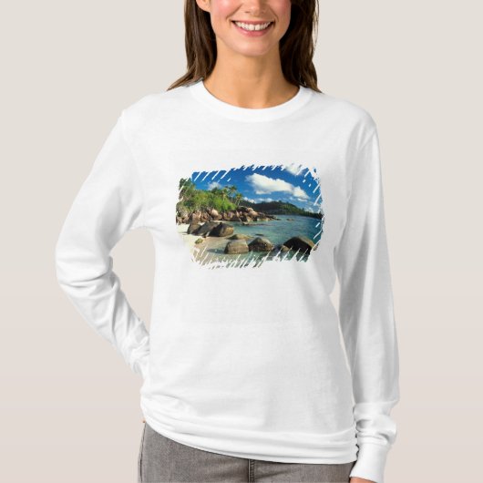 セーシェル、マヘ島、アンスロワイヤルビーチ。 3 Tシャツ (正面)