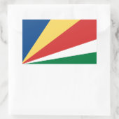 セーシェル*国旗のシール 長方形シール (バッグ)