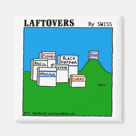 セージおもしろいスパイススパイスラフトバーグルメ漫画 マグネット (正面)