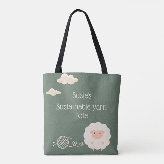 セージおもしろい糸地球に優し羊編み物針 トートバッグ (裏面)