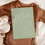 セージお洒落グリーンああベビー!赤ちゃんシャワー 招待状